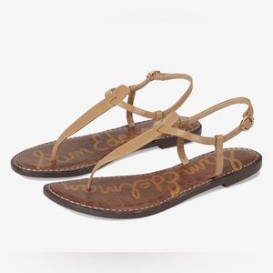 Sam Edelman Gigi Almond Leather Thong Sandals | Size 8